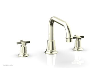 Phylrich HEX MODERN Deck Tub Set - Cross Handles 501-44 - Burnished Nickel