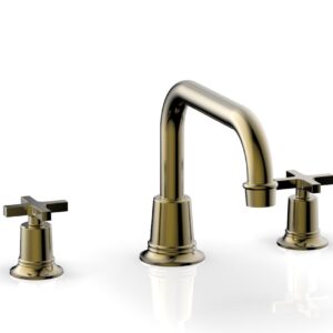 Phylrich HEX MODERN Deck Tub Set – Cross Handles 501-44 – Antique Brass