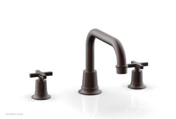 Phylrich HEX MODERN Deck Tub Set - Cross Handles 501-44 - Weathered Copper