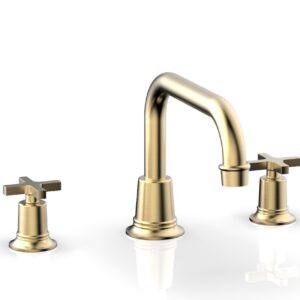 Phylrich HEX MODERN Deck Tub Set – Cross Handles 501-44 – Satin Brass