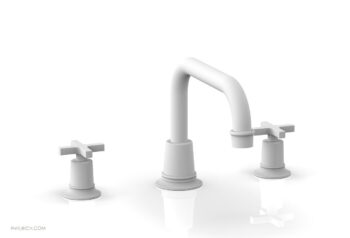 Phylrich HEX MODERN Deck Tub Set - Cross Handles 501-44 - Satin White