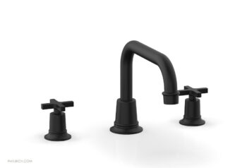Phylrich HEX MODERN Deck Tub Set - Cross Handles 501-44 - Matte Black
