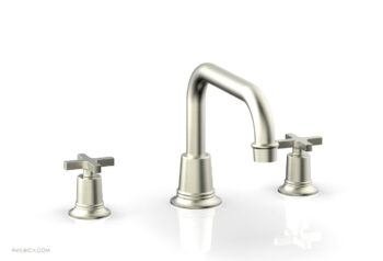 Phylrich HEX MODERN Deck Tub Set - Cross Handles 501-44 - Satin Nickel