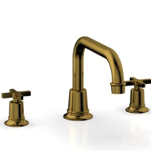 Phylrich HEX MODERN Deck Tub Set – Cross Handles 501-44 – French Brass
