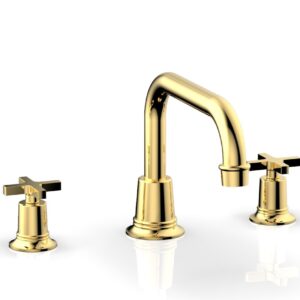 Phylrich HEX MODERN Deck Tub Set – Cross Handles 501-44 – Polished Gold