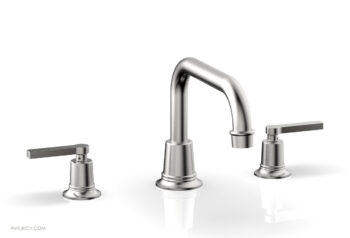 Phylrich HEX MODERN Deck Tub Set - Lever Handles 501-45 - Satin Chrome
