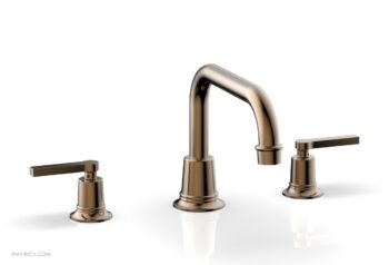 Phylrich HEX MODERN Deck Tub Set - Lever Handles 501-45 - Old English Brass
