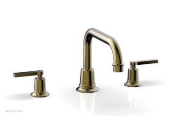 Phylrich HEX MODERN Deck Tub Set - Lever Handles 501-45 - Antique Brass