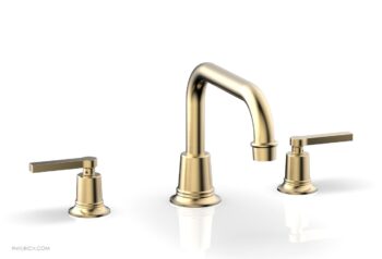 Phylrich HEX MODERN Deck Tub Set - Lever Handles 501-45 - Satin Brass