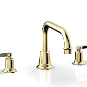 Phylrich HEX MODERN Deck Tub Set – Lever Handles 501-45 – Polished Brass