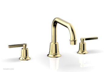 Phylrich HEX MODERN Deck Tub Set - Lever Handles 501-45 - Polished Brass