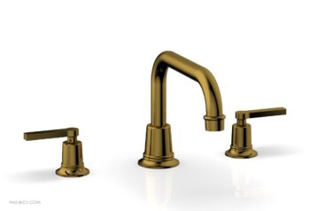 Phylrich HEX MODERN Deck Tub Set - Lever Handles 501-45 - French Brass