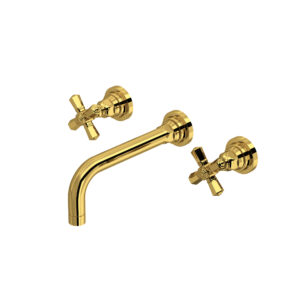 ROHL San Giovanni™ Wall Mount Lavatory Faucet Trim In Unlacquered Brass