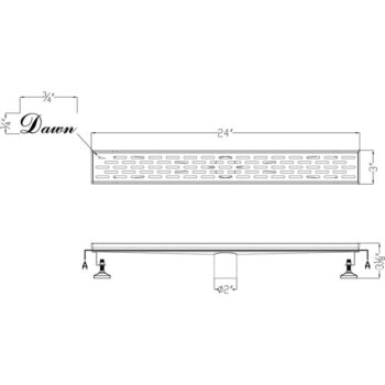 Dawn® Yangtze River Series - Linear Shower Drain 24"L In Polished satin - Image 2