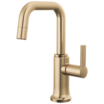 Brizo Kintsu®: Instant Hot Faucet with Square Spout In Lumicoat® Luxe Gold