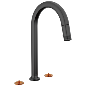 Brizo Kintsu®: Widespread Pull-Down Faucet with Arc Spout – Less Handles In Matte Black