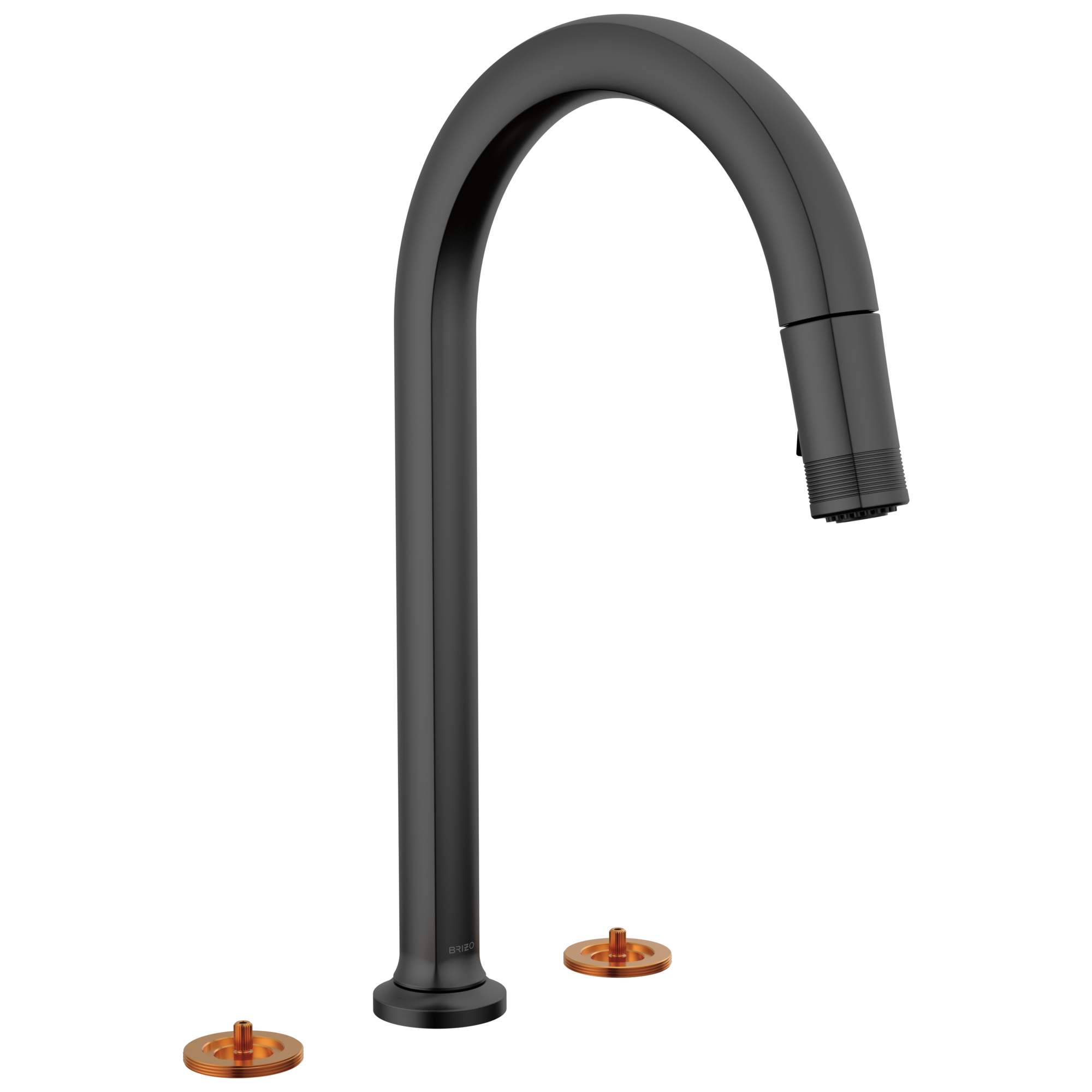 Brizo Kintsu®: Widespread Pull-Down Faucet with Arc Spout - Less Handles In Matte Black