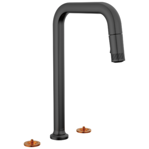 Brizo Kintsu®: Widespread Pull-Down Faucet with Square Spout – Less Handles In Matte Black