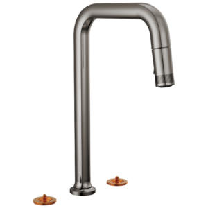 Brizo Kintsu®: Widespread Pull-Down Faucet with Square Spout – Less Handles In Lumicoat® Black Onyx