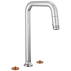 Brizo Kintsu®: Widespread Pull-Down Faucet with Square Spout – Less Handles In Lumicoat® Chrome