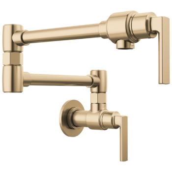 Brizo Kintsu®: Wall Mount Pot Filler with Lever Handle In Lumicoat® Luxe Gold