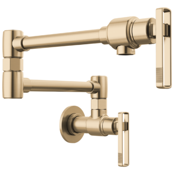 Brizo Kintsu®: Wall Mount Pot Filler with Knob Handle  In Lumicoat® Luxe Gold