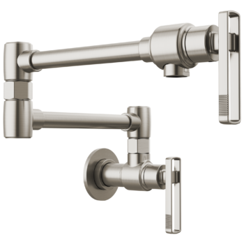 Brizo Kintsu®: Wall Mount Pot Filler with Knob Handle  In Lumicoat® Stainless