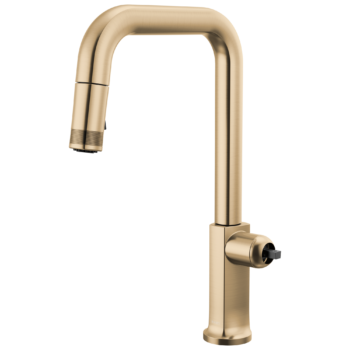 Brizo Kintsu®: Pull-Down Faucet with Square Spout - Less Handle In Lumicoat® Luxe Gold