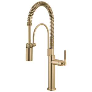 Brizo Litze®: Semi-Professional Kitchen Faucet – Knurled Handle In Luxe Gold