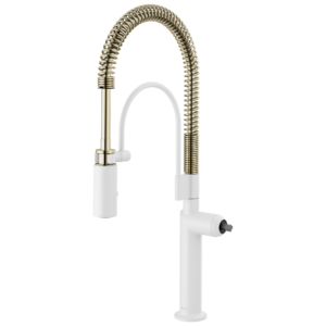 Brizo Jason Wu for Brizo™: Semi-Professional Kitchen Faucet – Less Handle In Matte White / Polished Nickel