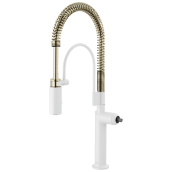 Brizo Jason Wu for Brizo™: Semi-Professional Kitchen Faucet - Less Handle In Matte White / Polished Nickel