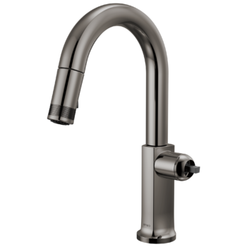 Brizo Kintsu®: Pull-Down Prep Faucet with Arc Spout - Less Handle In Lumicoat® Black Onyx