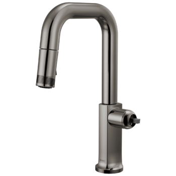 Brizo Kintsu®: Pull-Down Prep Faucet with Square Spout - Less Handle In Lumicoat® Black Onyx