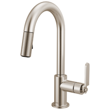 Brizo Litze®: Pull-Down Prep Faucet with Arc Spout - Industrial Handle In Stainless