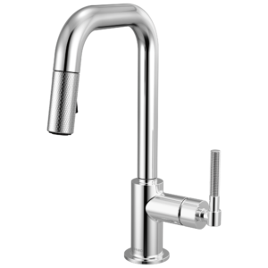 Brizo Litze®: Pull-Down Prep Faucet with Square Spout – Knurled Handle In Chrome