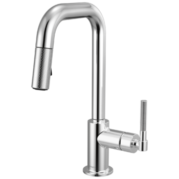 Brizo Litze®: Pull-Down Prep Faucet with Square Spout - Knurled Handle In Chrome