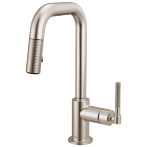 Brizo Litze®: Pull-Down Prep Faucet with Square Spout – Knurled Handle In Stainless