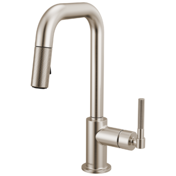 Brizo Litze®: Pull-Down Prep Faucet with Square Spout - Knurled Handle In Stainless