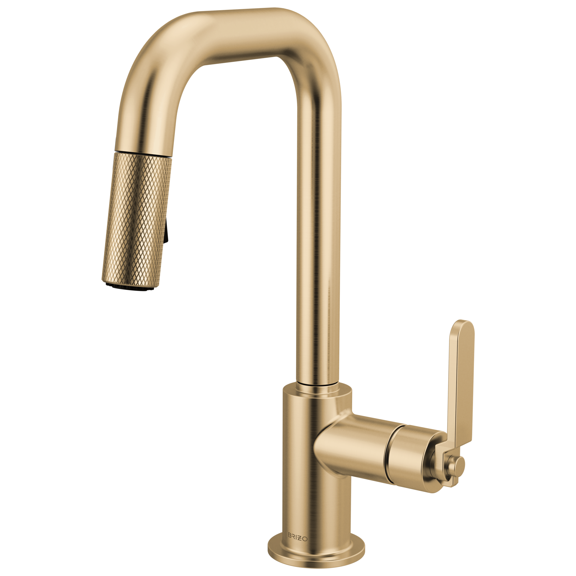 Brizo Litze®: Pull-Down Prep Faucet with Square Spout - Industrial Handle In Luxe Gold