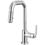 Brizo Litze®: Pull-Down Prep Faucet with Square Spout - Industrial Handle In Chrome