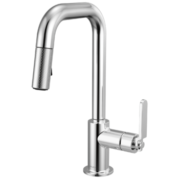 Brizo Litze®: Pull-Down Prep Faucet with Square Spout - Industrial Handle In Chrome