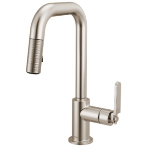 Brizo Litze®: Pull-Down Prep Faucet with Square Spout – Industrial Handle In Stainless