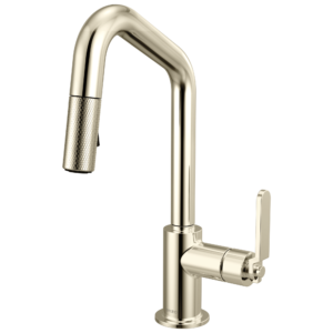 Brizo Litze®: Pull-Down Prep Faucet with Angle Spout – Industrial Handle In Polished Nickel