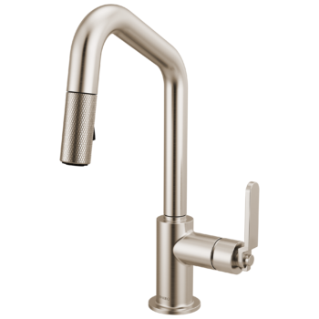 Brizo Litze®: Pull-Down Prep Faucet with Angle Spout - Industrial Handle In Stainless