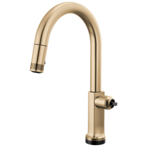 Brizo Kintsu®: SmartTouch® Pull-Down Faucet with Arc Spout – Less Handle In Lumicoat® Luxe Gold