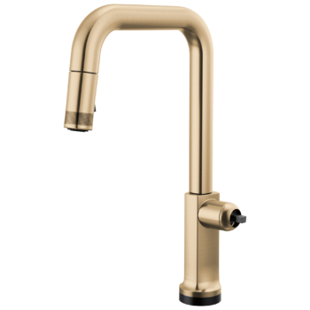 Brizo Kintsu®: SmartTouch® Pull-Down Faucet with Square Spout - Less Handle In Lumicoat® Luxe Gold