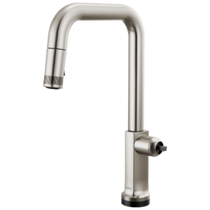 Brizo Kintsu®: SmartTouch® Pull-Down Faucet with Square Spout – Less Handle In Lumicoat® Stainless