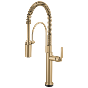 Brizo Litze®: SmartTouch Semi-Professional Kitchen Faucet – Industrial Handle In Luxe Gold