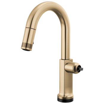 Brizo Kintsu®: SmartTouch® Pull-Down Prep Faucet with Arc Spout - Less Handle In Lumicoat® Luxe Gold