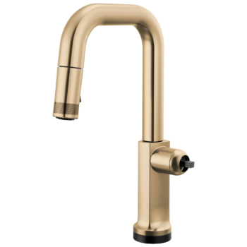 Brizo Kintsu®: SmartTouch® Pull-Down Prep Faucet with Square Spout - Less Handle In Lumicoat® Luxe Gold